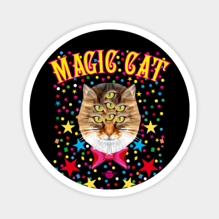 50 Magic Cat seven Eyes Confetti Stars Portrait Magnet